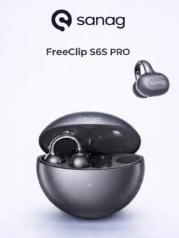 Беспроводные наушники SANAG FreeClip S6S Series, Bluetooth 6.0, IPX5, открытого типа — SANAG-SANAG01-ХРОМ