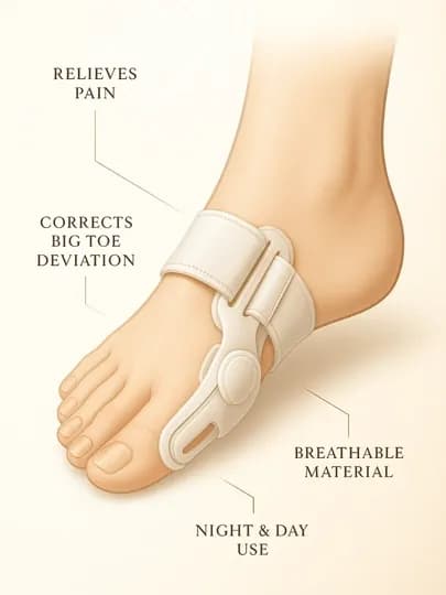 Фиксатор для стопы при Hallux Valgus, для выпрямления деформации большого пальца