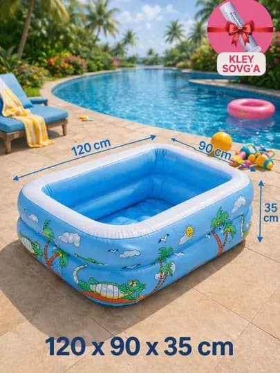 Надувной детский бассейн Intex, детский бассейн, размер 120x90x35 см — DONYORR-35BASSEYNOSIYO-ЛАЗУР
