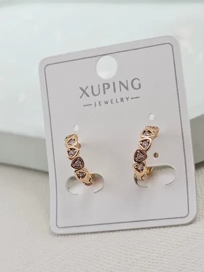 Женские серьги золотого цвета, бренд Xuping — JEWELRI-XUP002-САЛАТ
