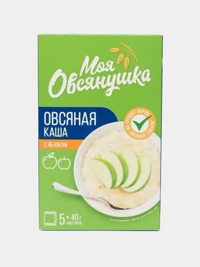 Каша овсяная Увелка, c яблоком, 5 * 40 г