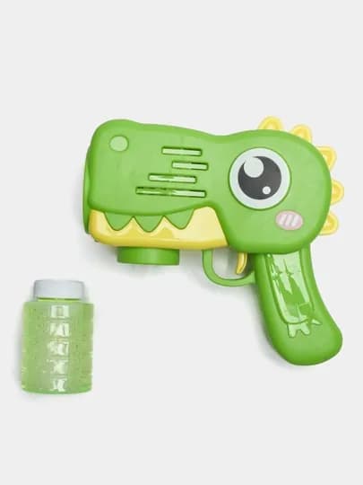 Генератор мыльных пузырей детский, на батарейках BUBBLE GUN — UNSHOPU-KOPIK-ЛАЙМ