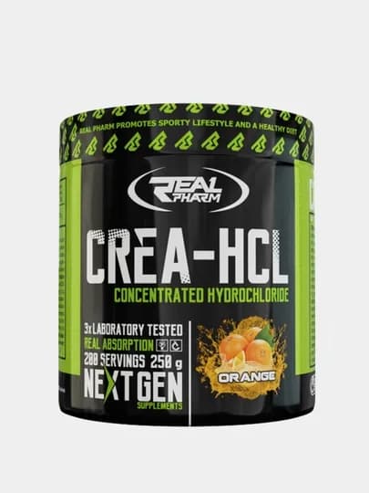 Real Pharm Crea-HCL 250 г чистый креатин гидрохлорид для максимальной силы и выносливости