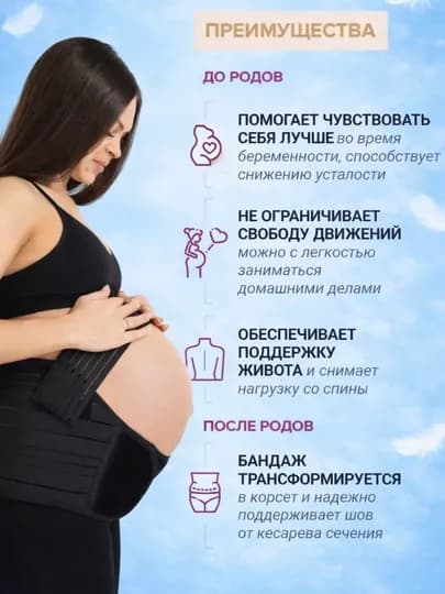 Бандаж для беременных и послеродовой, 4 в 1, универсальный поддерживающий пояс