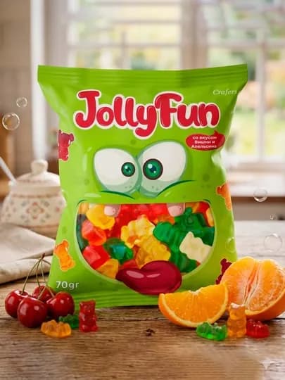 Мармелад Jolly Fun, вишня-апельсин, 70 г — CRAFERS-JOLLYOA