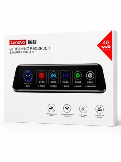 Lenovo видеорегистратор 4K с поддержкой SIM-карты, функцией контроля слепых зон
