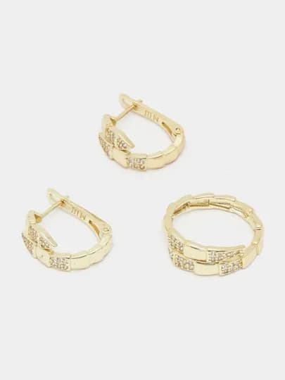 Комплект украшений из нержавеющая сталь, Bulgari,Bvlgari — NOZE01-BVLGRI-ЗОЛОТ-BVLG20