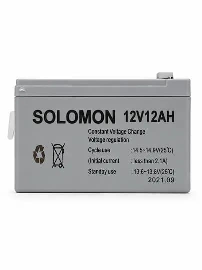Аккумулятор SOLOMON 12В 12Ач, герметичный, для ИБП и сигнализации — YUMY-AKKUMULYATOR8
