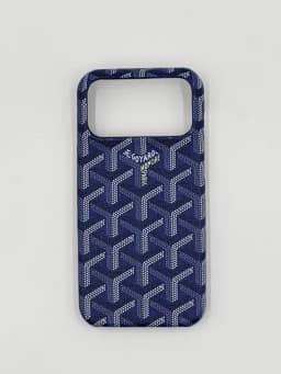 Современный чехол в стиле Goyard для iPhone серии 13–17 — IFIXMOB-GYRDNEW-СИНИЙ-16E