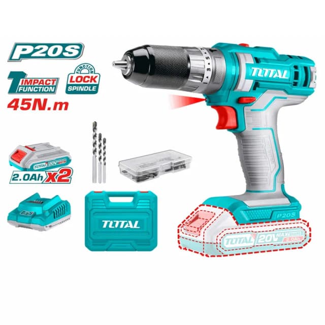 Дрель TOTAL TIDLI201452, зеленый