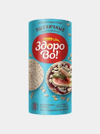 "Здорово!" Хлебцы цельно зерновые пшеничные подслащенные 150 гр, Х 2 шт