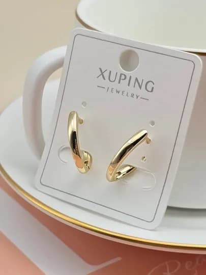 Серьги Xuping позолоченные, женские, стильные, лёгкие, на каждый день — FIRM-СЕРГИ-БЕЖЕВ