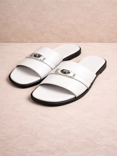 Женские стильные сандалии с цепочкой, удобные летние сандалии — 0171-HERMES02-БЕЛЫЙ-39