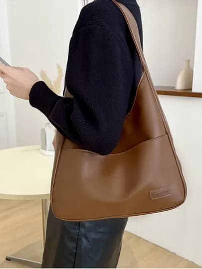 Женская сумка через плечо shopper, 3 цвета — AKSESU3-SUMKA1-КОРИЧН