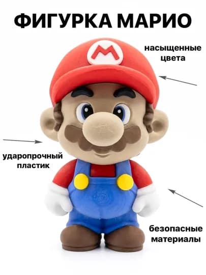 Фигурка Mario (Марио) 17 см — коллекционная игрушка Super Mario — ADEKUZ-MARIO17SM