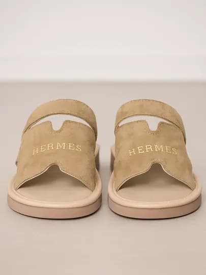 Женские и девичьи тапочки HERMESS, домашние тапочка — NYBIV-JENSKIT-БЕЖЕВ-39