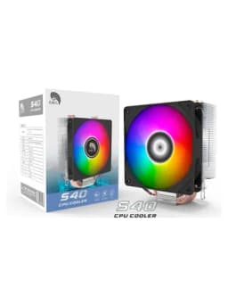 Кулер S40 RGB, LED, кулер для процессора - башня 4 тепловых трубки для Intel и AMD — AZTEL-08516999044000002