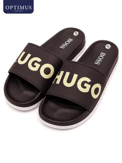 Мужские шлепанцы Hugo Boss, летние тапочки для пляжа и отдыха, Optimus — OPTMUS-HUGOSHIPPAK-ТЕМНКОР-43