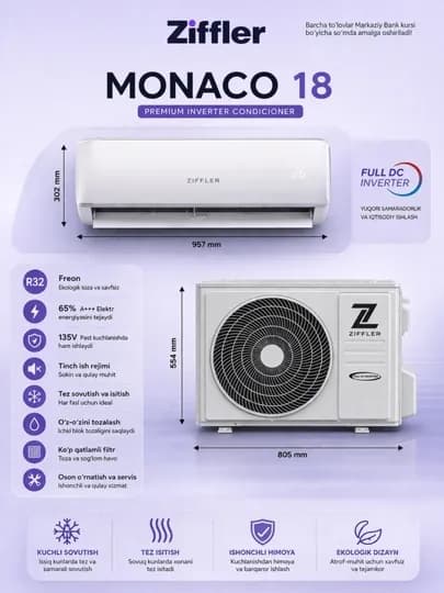 Кондиционер Ziffler MONACO 18 Inverterэто современный