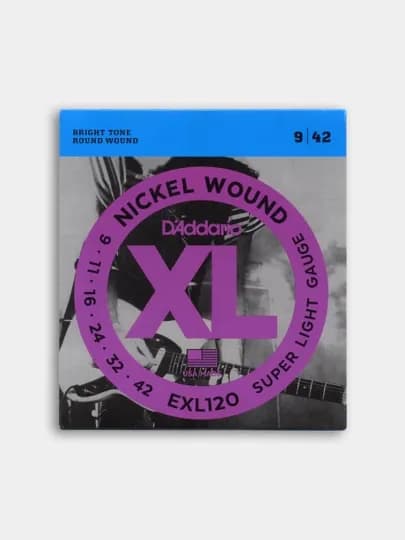 Струны D'addario для электрогитары EXL120, 9-42 + 1 медиатр