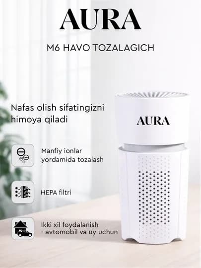 Очиститель воздуха для автомобиля Car Air Purifier AURA M6