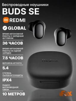 Беспроводные наушники, Redmi Buds 6 Play, совместимость с Android и с iOs — IFOX-BUDSPLY-ХРОМ