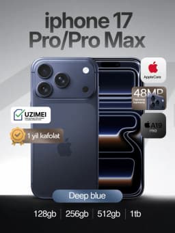 Смартфон Apple iPhone 17 Pro Max 256 ГБ (nanoSim+eSim), Deep Blue