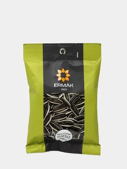 Семечки Ermak, чёрные, без соли, 100 г