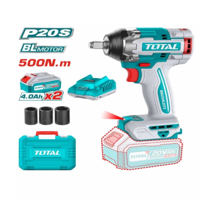Гайковерт TOTAL TIWLI2050, зеленый