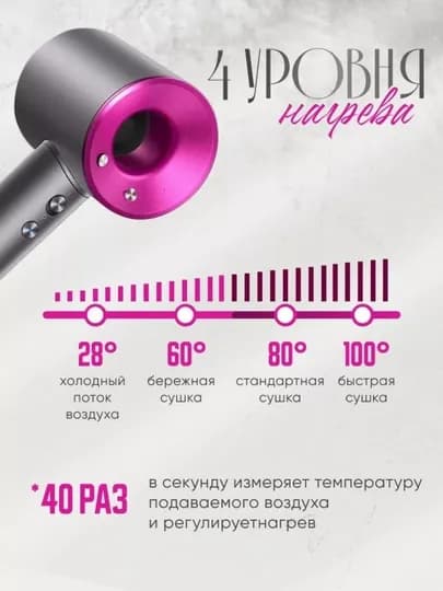 Фен Dyson для волос профессиональный, с насадками