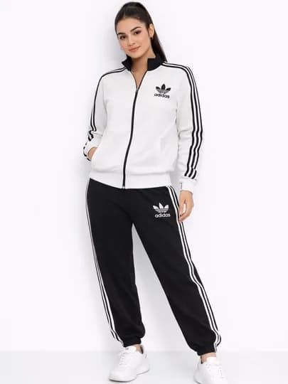 Женский спортивный костюм двойка – стильный и удобный комплект — BDBYFAY-ADIDAS2-БЕЛЫЙ-Ovesize