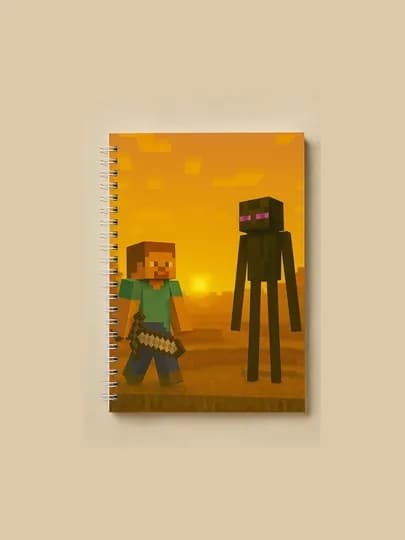 Блокнот Майнкрафт, Minecraft, А5, 40 страниц, на пружинке, тетрадь, геймерский, школьный. — ТОЧКА-ИАЙН-КРАСН-точка