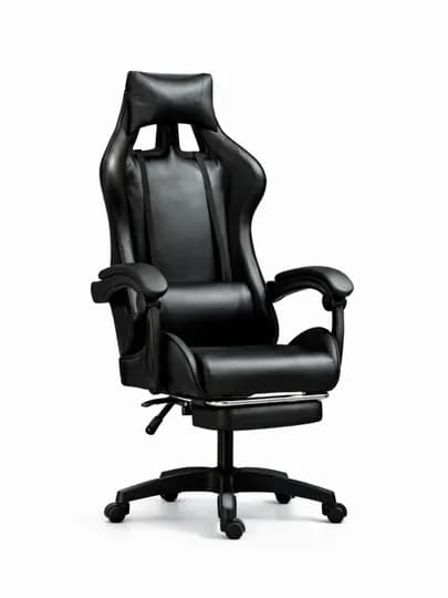 Игровое кресло с подставкой для ног и шейной подушкой, до 120 кг