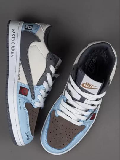 Кроссовки NIKE AIR JORDAN — спортивные, классические, унисекс, 36–47 — 6465989-JORDAN1-ГОЛУБ-44