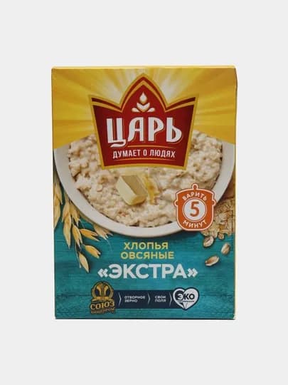 Хлопья овсяные Царь Экстра, зерновые, 400 г