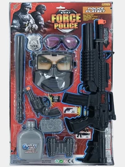 SWAT Force Politsiya o'yinchoq to'plami qurol, niqob va aksessuarlar bilan — ZTS-IGR000350