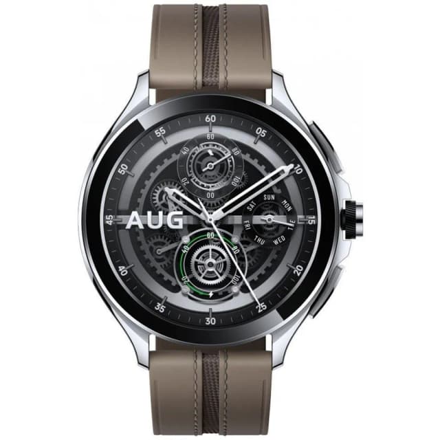 Умные часы Xiaomi Watch 2 Pro 4G (Silver, Brown Leather Strap)