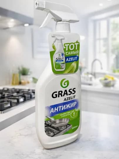 Антижир для кухни GRASS Azelit, чистящее средство, спрей, 600 мл