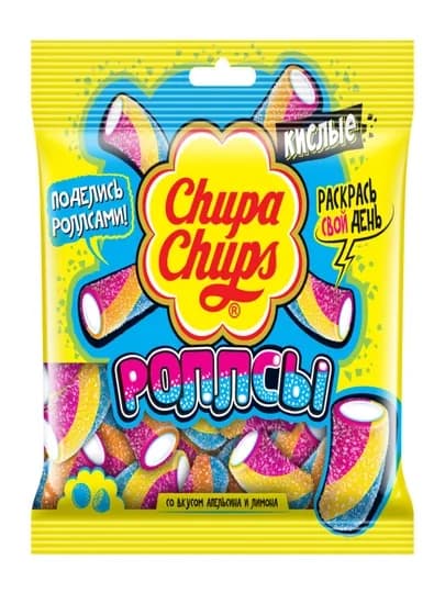 Жевательный мармелад Chupa Chups Кислые роллсы 150гр