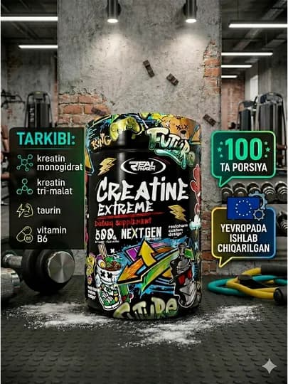 REAL PHARM Creatine Xtreme со вкусом — креатин для энергии, силы и восстановления