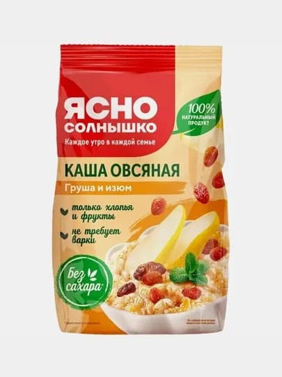 Каша овсяная Ясно Солнышко, груша и изюм 300 г