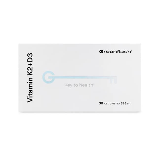 Витамин Green Flash Vitamin K2+D3, 30 капсул
