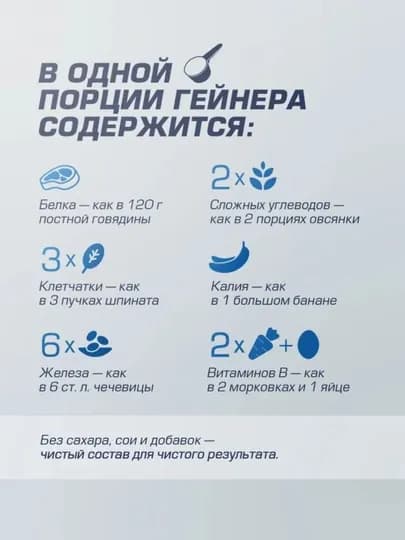 Гейнер для набора массы Siberian Nutrogunz MAD MASS GAINER, клубника, 2000 г