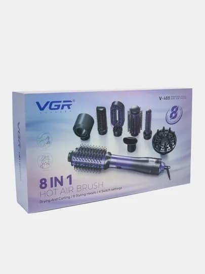 Профессиональный многофункциональный стайлер VGR V-488 , 8 в 1 фен , стайлер для волос