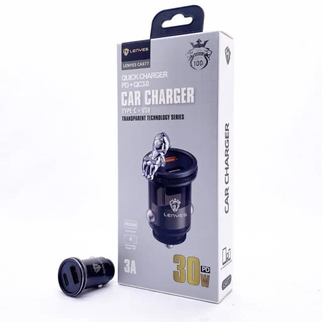 LENYES USB/PDCA877 30W avtomobil zaryadlovchi