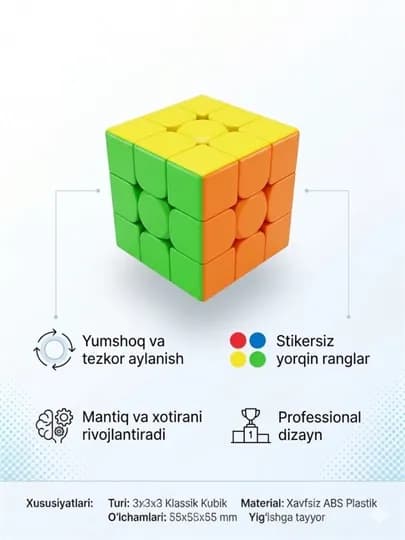 Кубик рубика 3 x 3 x 3 MoYu MeiLong 3C — профессиональная головоломка, развивающая ум