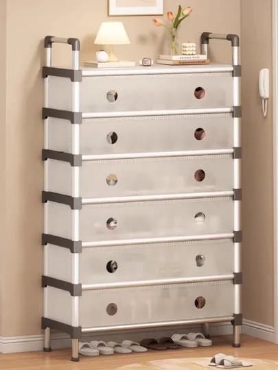 7-уровневая пылезащитная обувная полка из металла и пластика — TCHSHP-P33