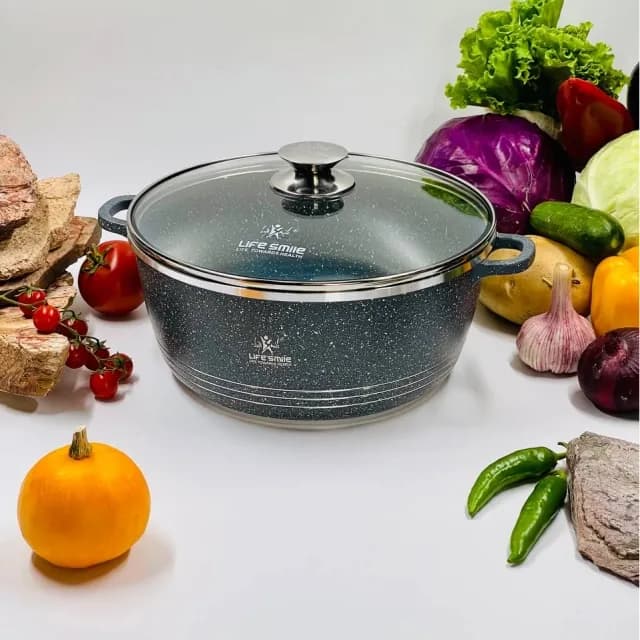 Shisha qopqoqli qozon Life Smile 40sm 18l , Grey