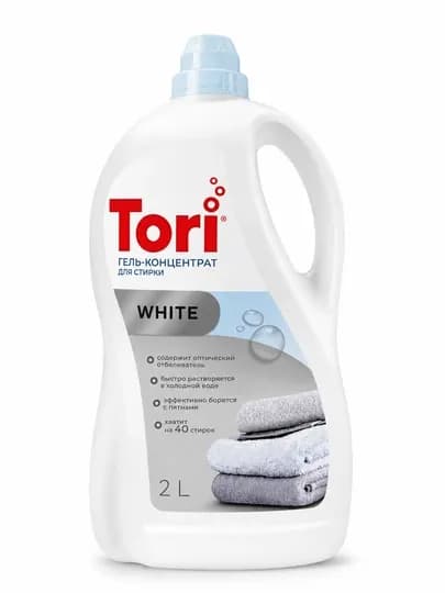 Гель для стирки Tori для одежды, 3 л / 2 л, для черного, белого и цветного белья
