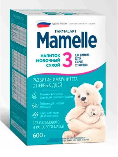 Напиток молочный сухой Mamelle 3 600гр (+12мес)